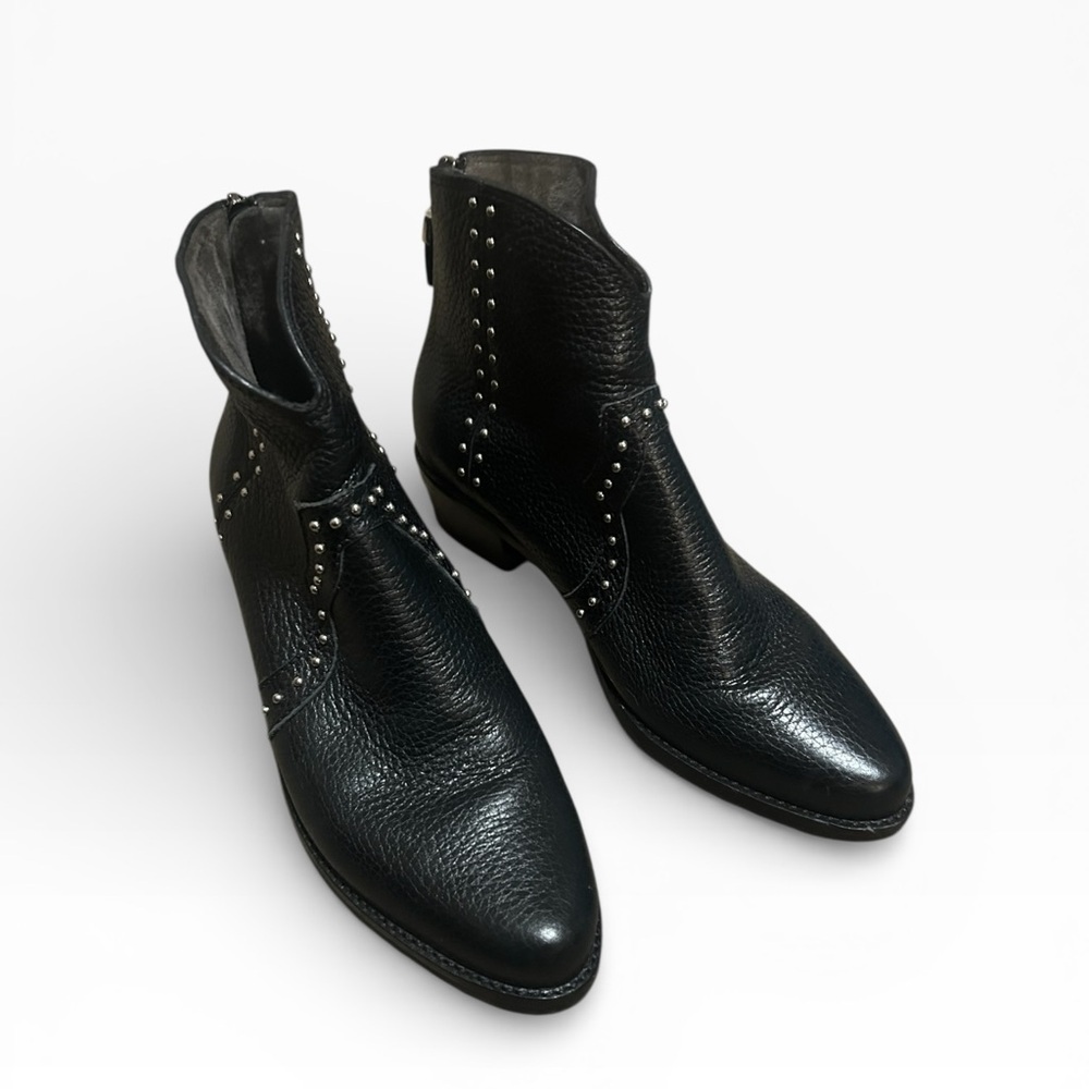 Brighton Black Leather Ankle Booties - Picture 4 of 8
